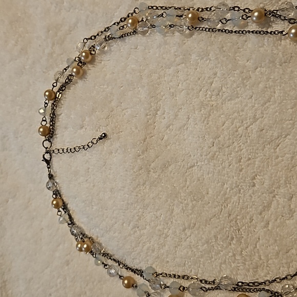 #0017 Triple strand necklace faux? Pearls - Picture 4 of 6